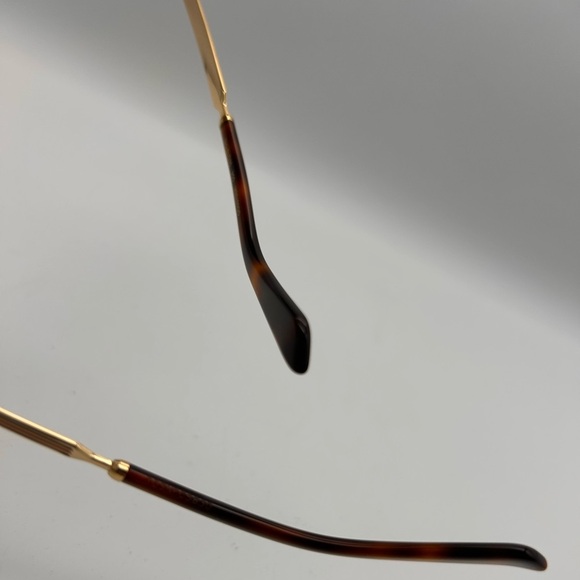 Gucci GG Sunglasses GG0079SK Women's Brown Tortoise Gold Arms Classic Stripe - Picture 8 of 9